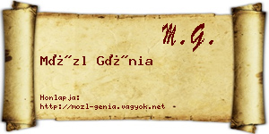 Mözl Génia névjegykártya